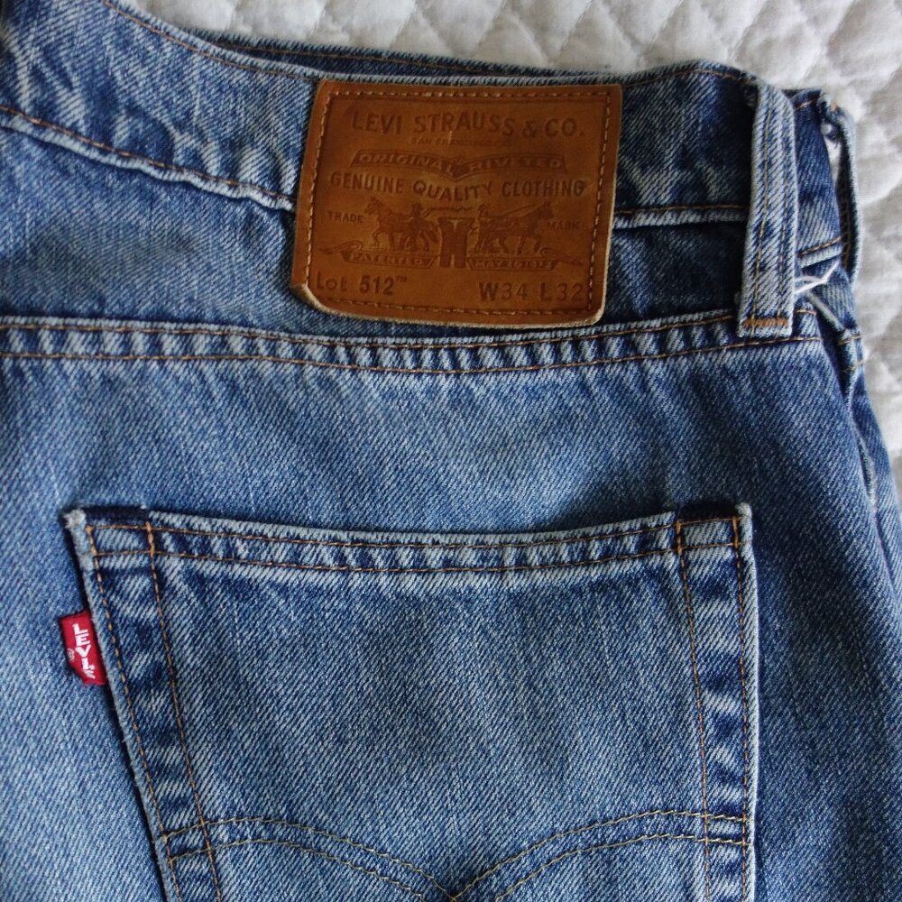 Vtg Large Big E LEVI’S Lot 512 Blue Jeans – W34 / L32